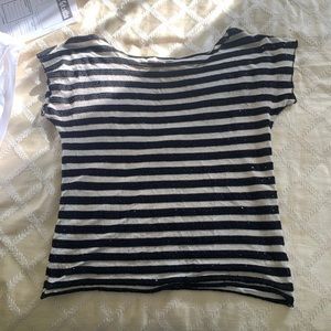 Black and white sequins striped shirt from charolette Russe